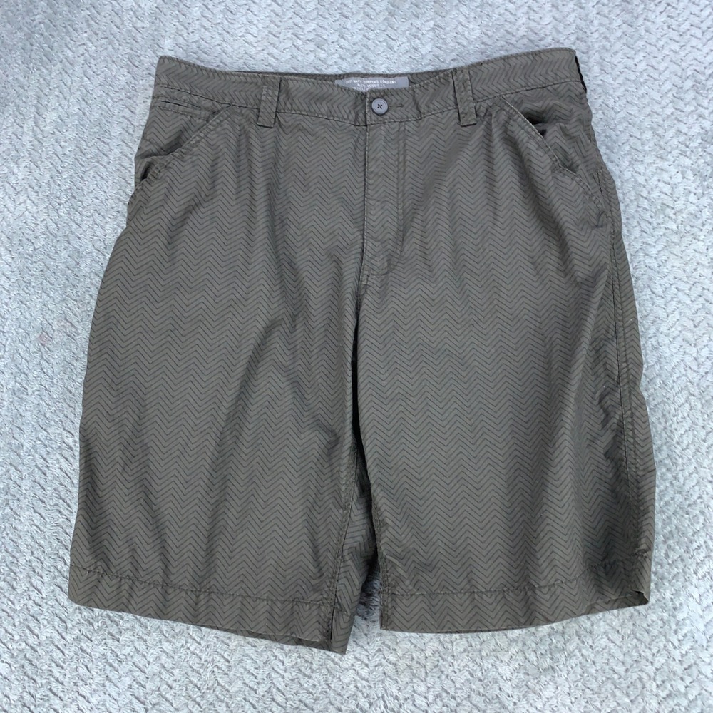 Old Navy Surplus Company Shorts Mens 36 Olive Green Chevron Cotton Flat Front